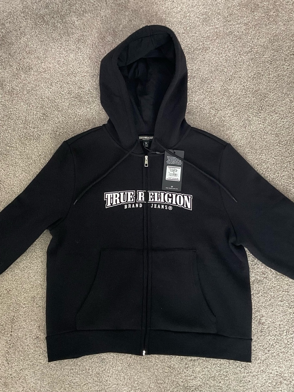 True Religion Full-Zip Hoodie NWT - Jet Black womens XL
